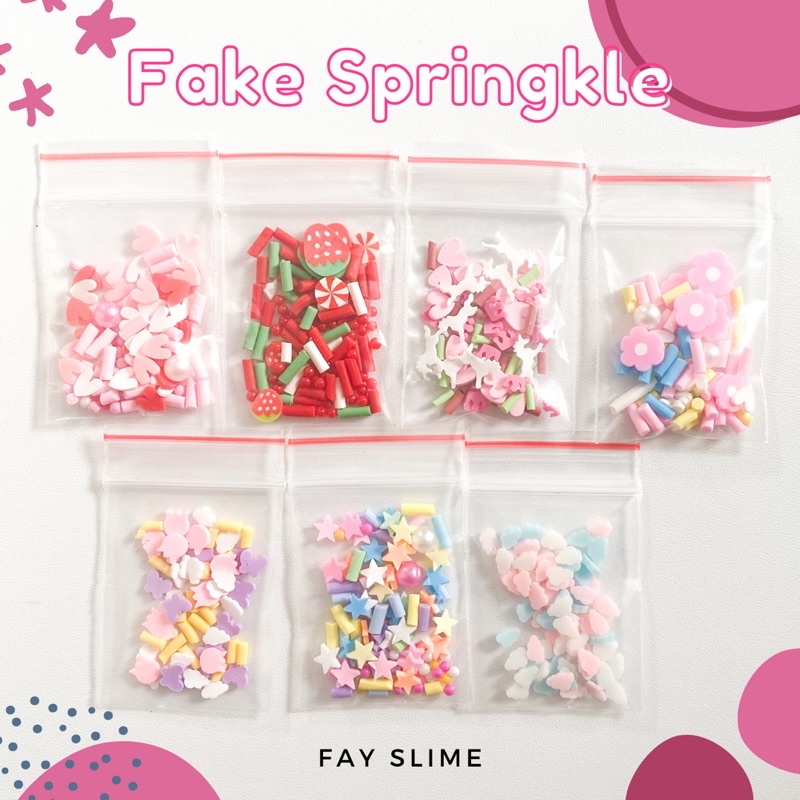 Fake springkle aneka bentuk untuk hiasan slime