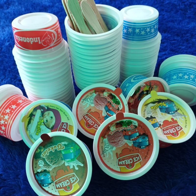 Paket Cup Es Krim printing UK 100 ml/Indonesia uk 70 ml