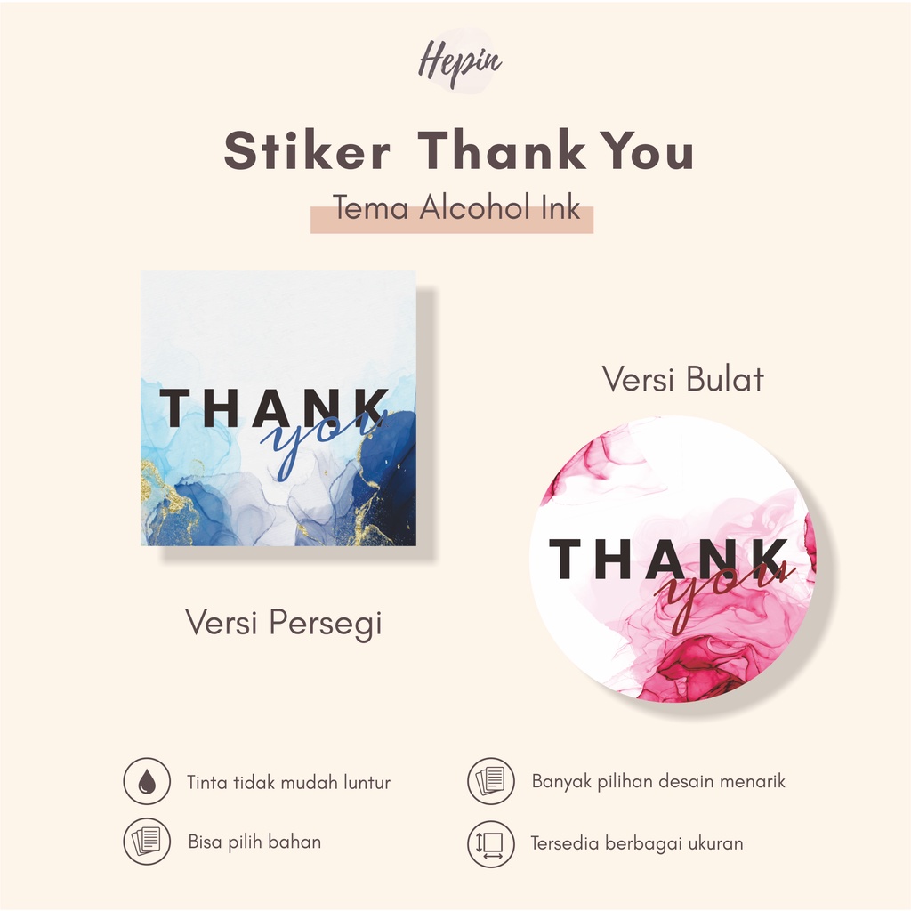 

stiker thank you tema ALCOHOL INK murah-stiker label