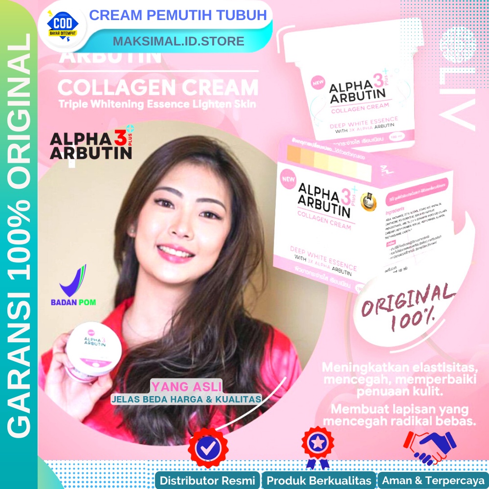 Pemutih Badan Permanen Cream Pemutih Ketiak Lipatan Tubuh Ampuh Bpom Alpha Arbutin 3 Plus Collagen Deep Essence