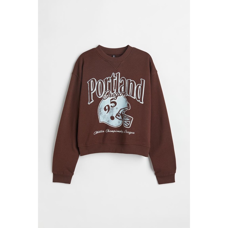 PORTLAND BROWN CREWNECK SWEATER SIZE M - XXL -SWEATER WANITA LUCU-ATASAN WANITA TERBARU