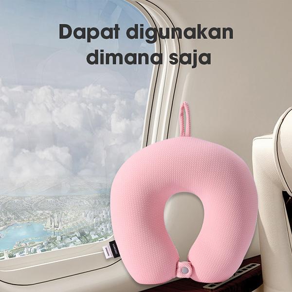 Samono BONBOX SNP001 Neck Pillow Bantal Leher empuk Travel Anti Pegal Lembut Dewasa Multifungsi 360°  Dengan Kancing - Garansi Resmi 1 Tahun