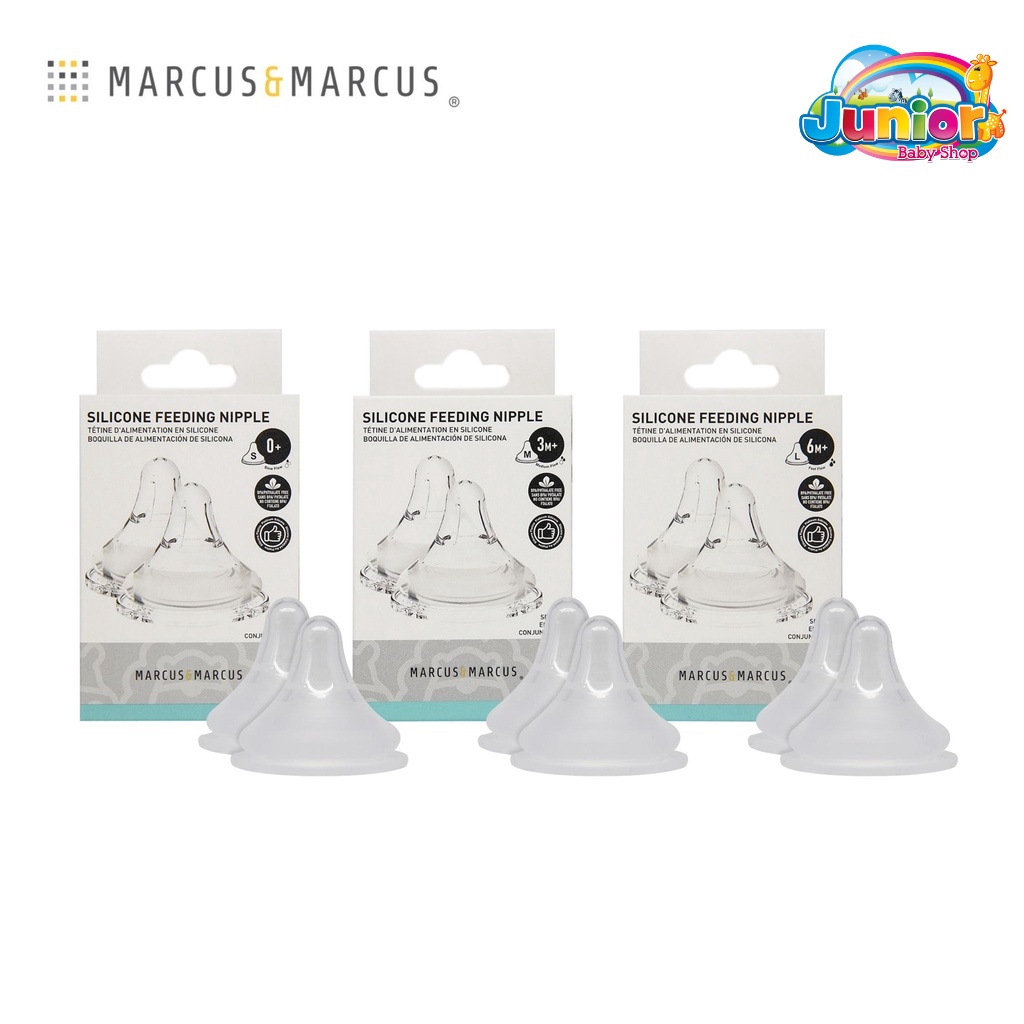 Marcus&amp;Marcus Silicone Feeding Nipple Replacement For PPSU Bottle Set of 2