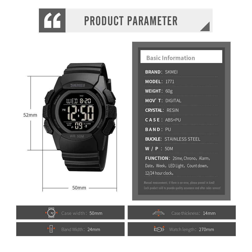 SKMEI 1771 Jam Tangan Pria Digital Anti Air WK-SBY