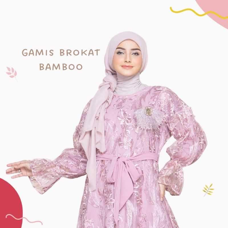 DRESS PESTA BAHAN  BROKAT TULLE BORDIR I BAJU DALAM GAMIS PISAHAN BAHAN CERUTY FULL FURING I GB VNIC