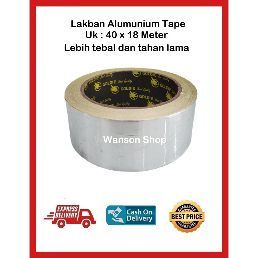 

LAKBAN ALUMUNIUM TAPE / LAKBAN ALUMUNIUM FOIL TAPE 40 MM X 18 METER