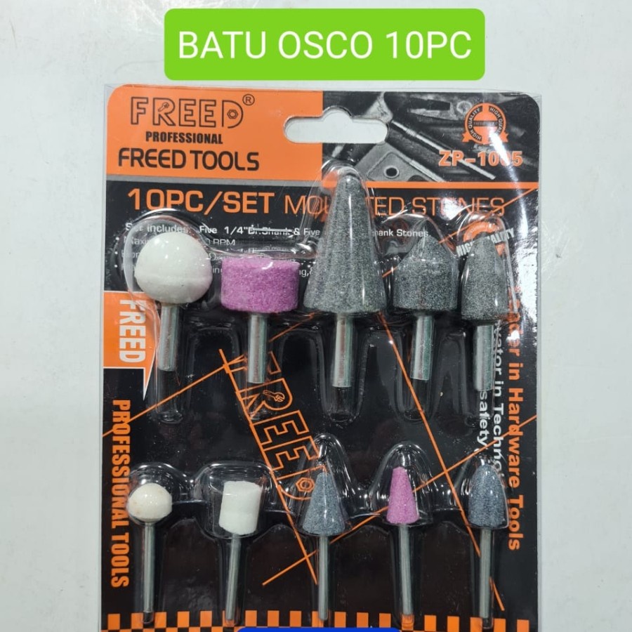 Freed Mata Bor Batu Asah / Batu Poles Oslo Porting Mata Tuner Set 5 Pcs Dan 10 pcs BAtu Osco Batu Os