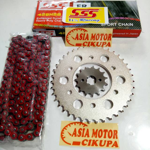 Gear Set Sss 428 Cb150 Cbr150 R New Cb150R Mega Pro Sonic 150 Rantai Sss 428 Full Set Sss