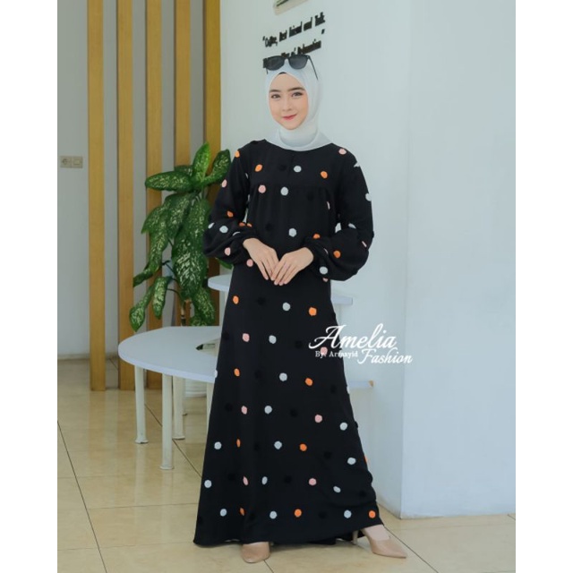 Gamis kringkel uragiri rajut dot dress original berlabel DIANA VENYTA HALIS ELY ARSY POMPOM MALIKA terbaru hits trendy