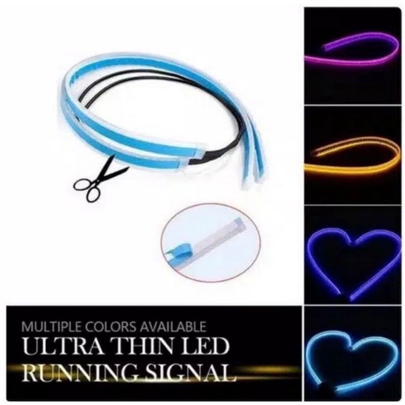 Lampu Led Alis Fleksibel Slim 30cm Running 2 Mode Senja wellcome Sen Running