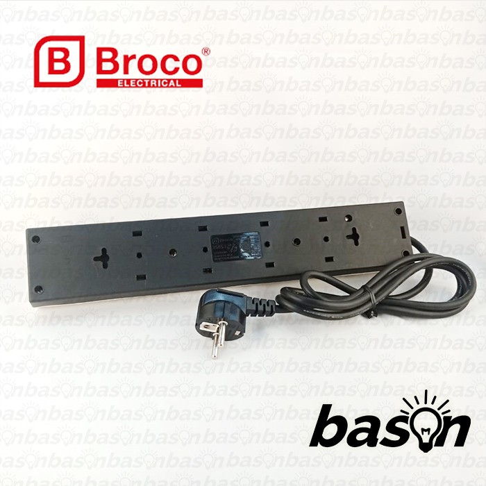 BROCO 15853 Stop Kontak 4 Lubang + USB 2 Lubang + Kabel 1.5 m + Switch