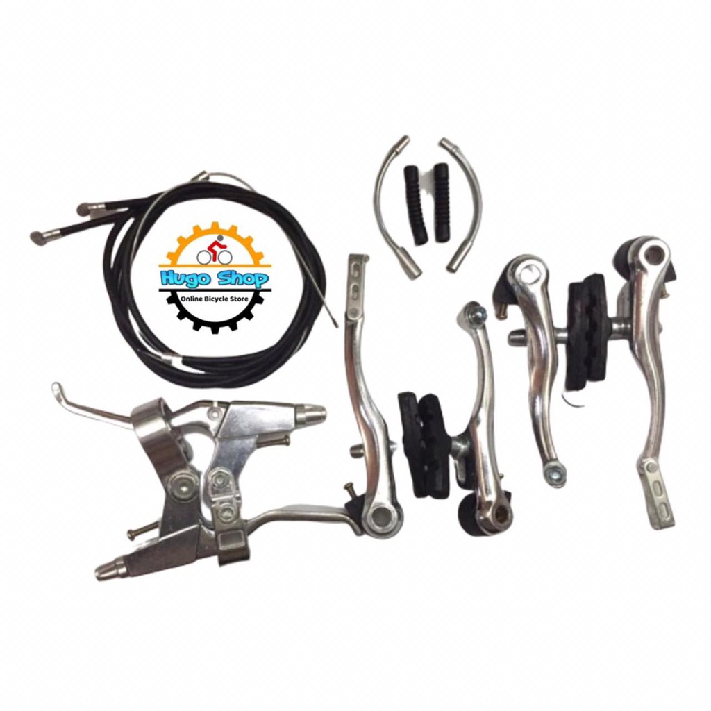Brake / Rem Set Sepeda Model V  Aluminium Silver