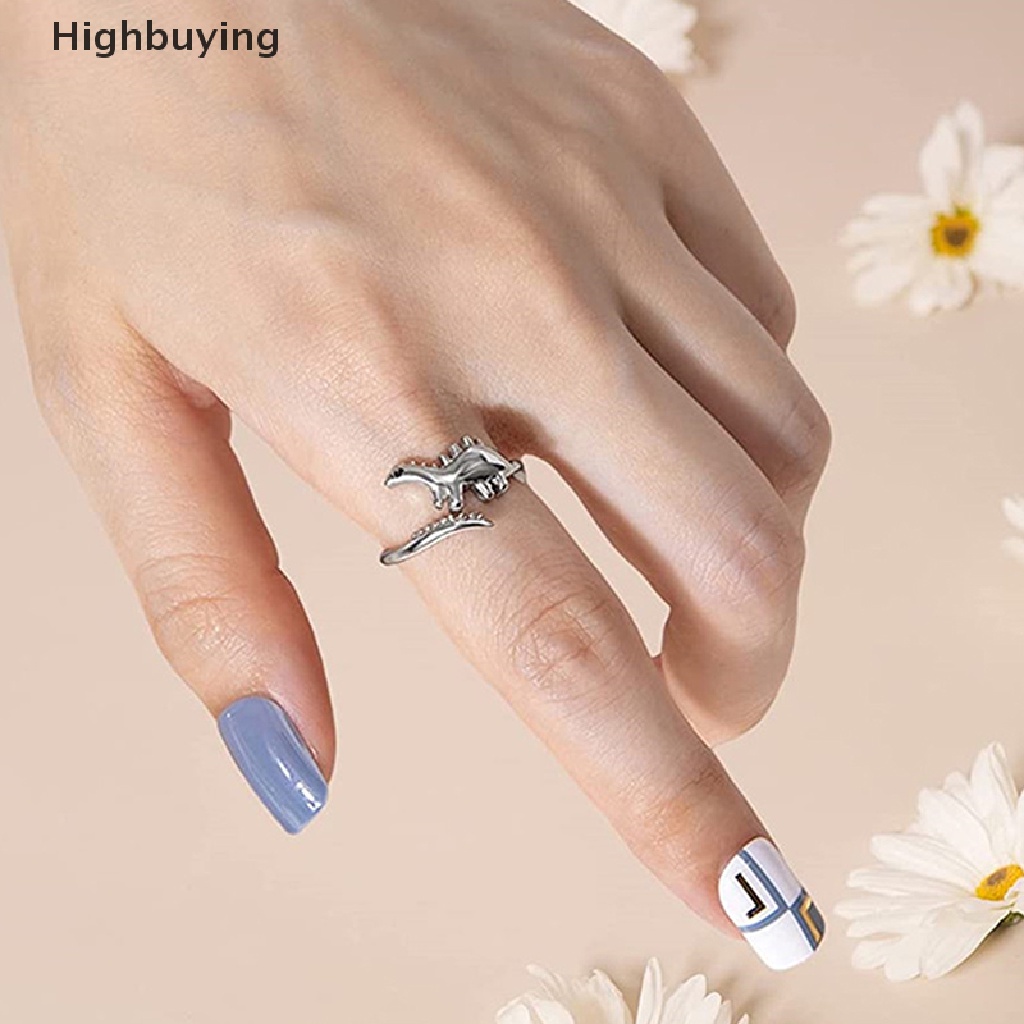 Hbid Cincin Adjustable Model Dinosaurus Brontosaurus Stegosaurus Untuk Wanita