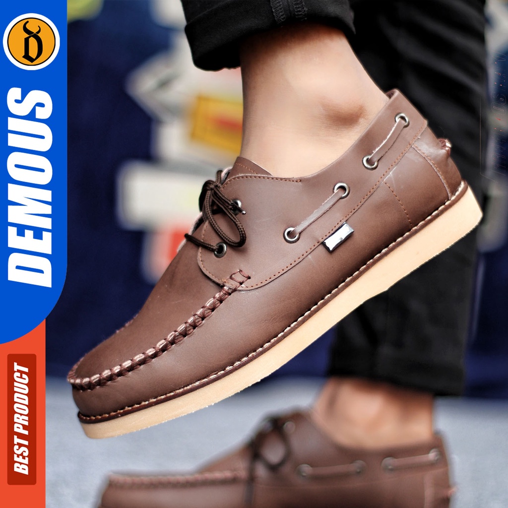 Sepatu Formal Pria Sepatu Casual Pria Kulit Asli  Tali Sepatu Pantofel Kerja Kantor Kuliah Kondangan Sepatu Hitam Pria DEMOUS DAVIS