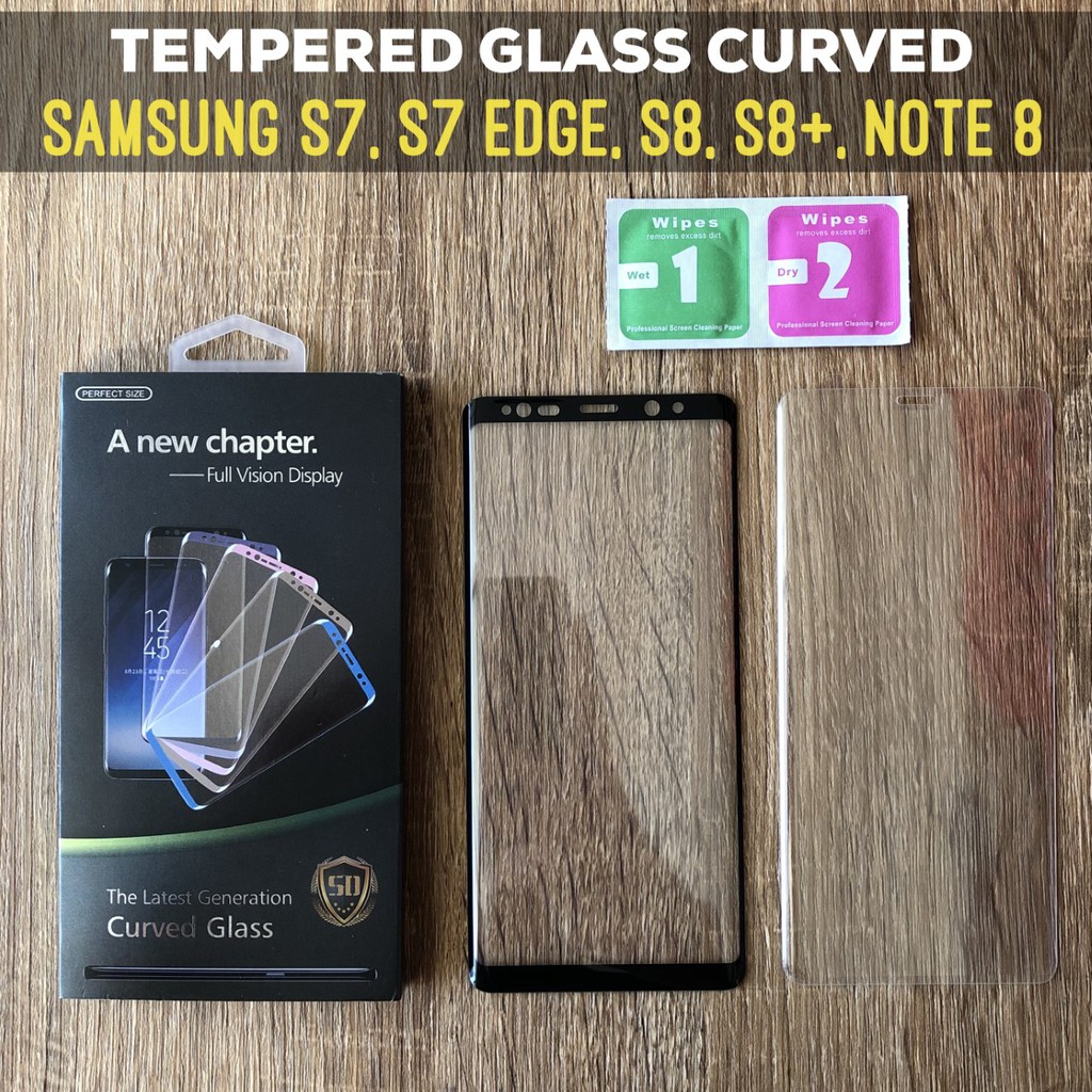 Tempered Glass Curved Full Cover Melengkung Samsung S7, S7 EDGE, S8, S8+, NOTE 8