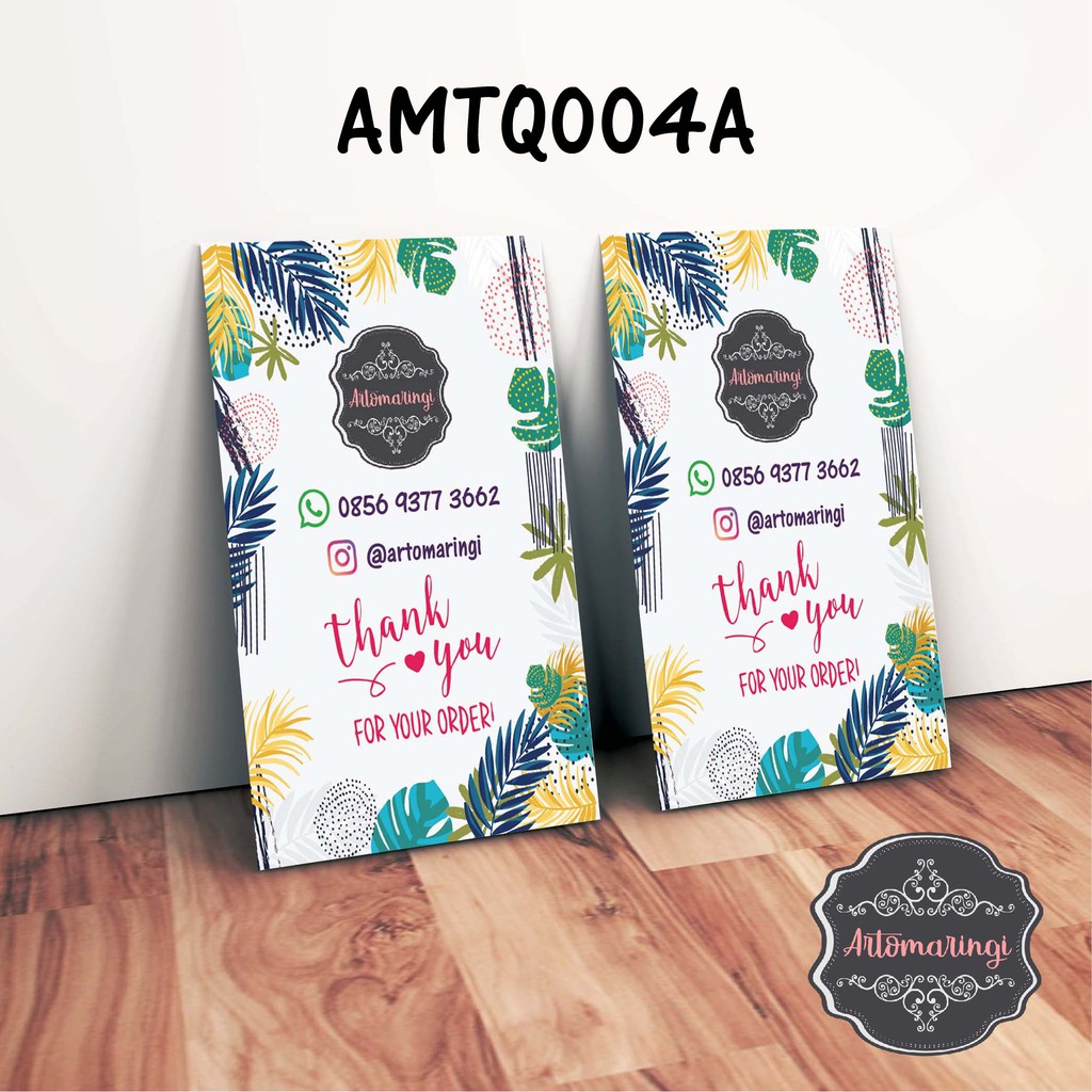 Kartu Ucapan / Thanks Card untuk Online Shop / Coupon Souvenir / Ucapan Pernikahan