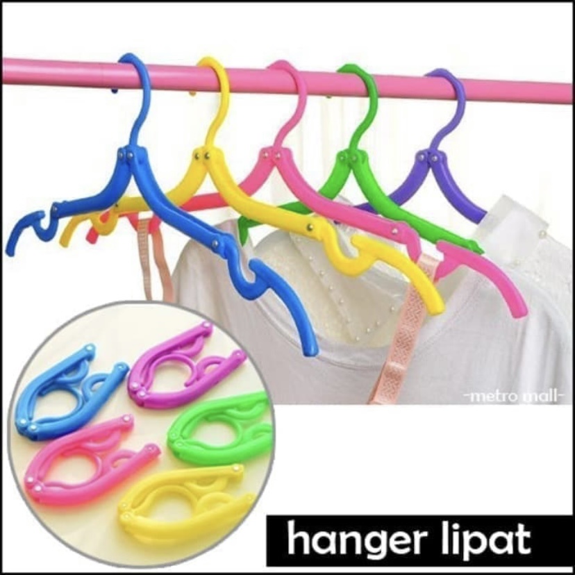 Travel Portable Fold Hanger Gantungan Baju Lipat Travelling