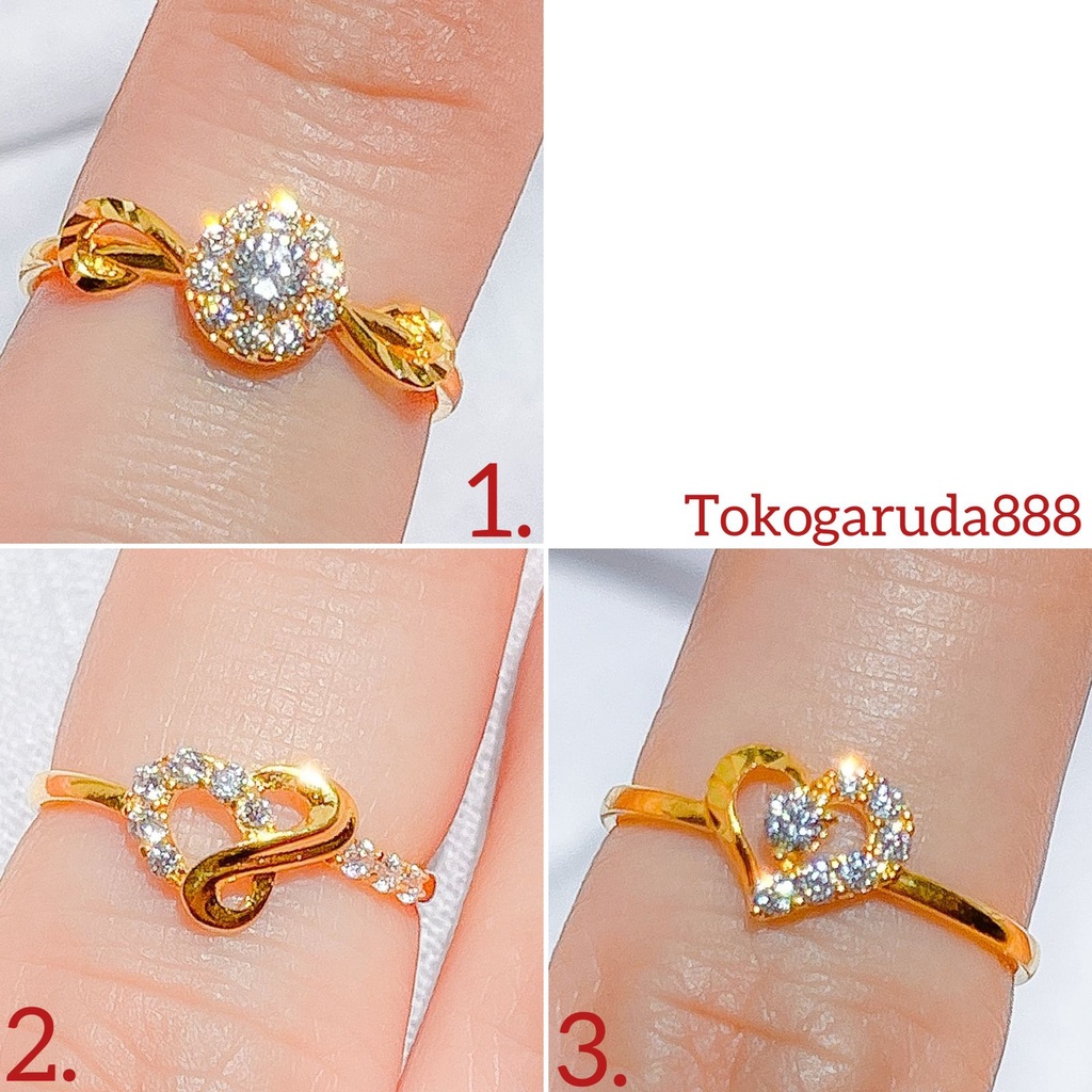 Cincin anak dan dewasa emas asli kadar 700 70 16k love hati heart permata round wing ringan gift kado ring gold 1 satu gram gr g nomor 10 11 12 13 14 15 16 17