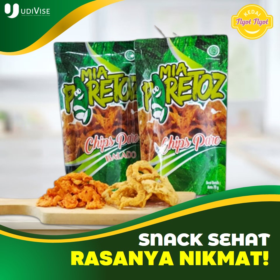 

Snack Cemilan Sehat Keripik Kripik Sayur dan Buah Pare Kripps Enak Tidak Pahit