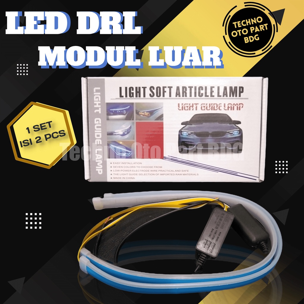 Lampu Led Alis DRL 30 Cm Fleksibel Slim Running Sein Waterproof Modul Luar 1Set 2Pcs
