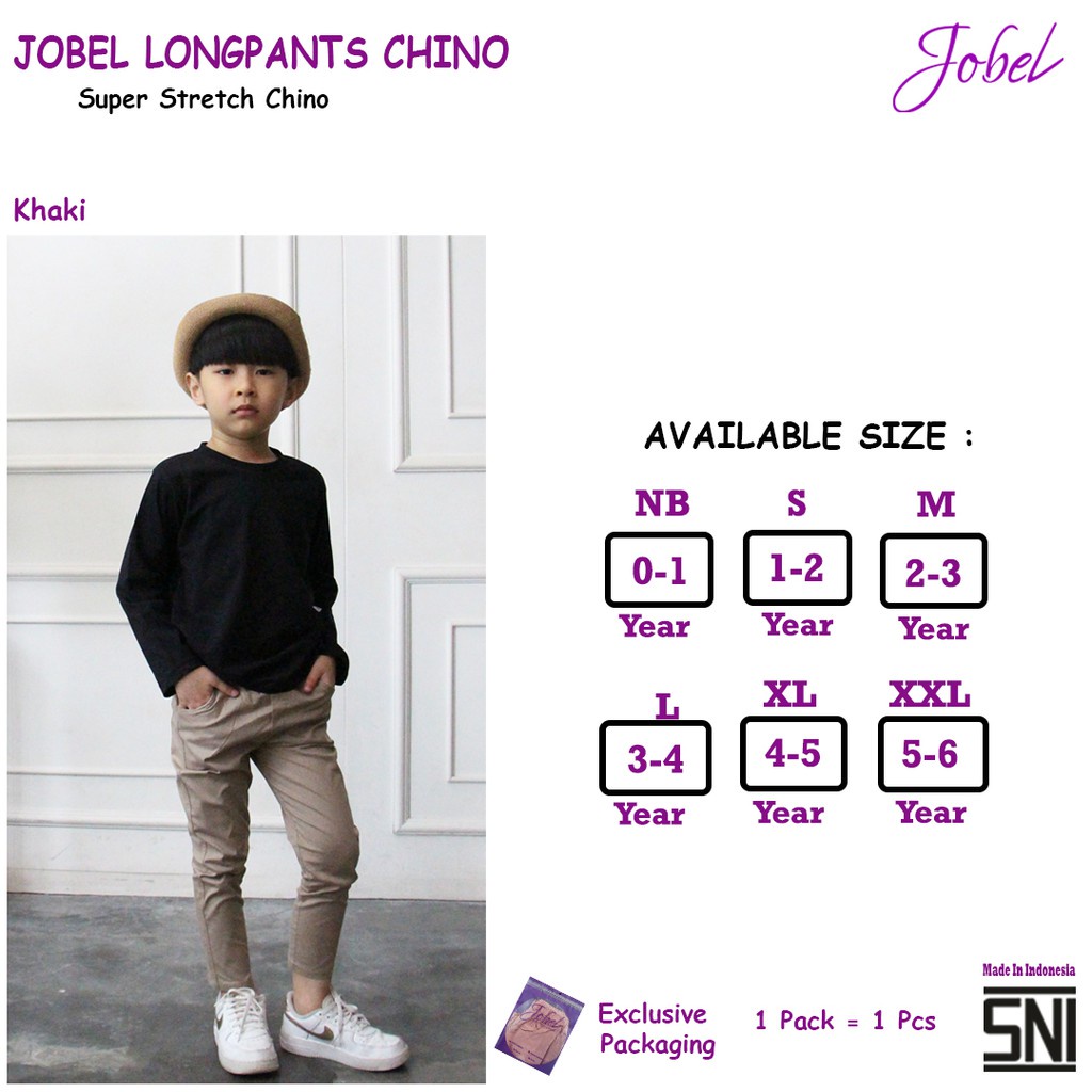 Jobel Long Pants Chino / Celana Panjang Chino Anak 0-6tahun