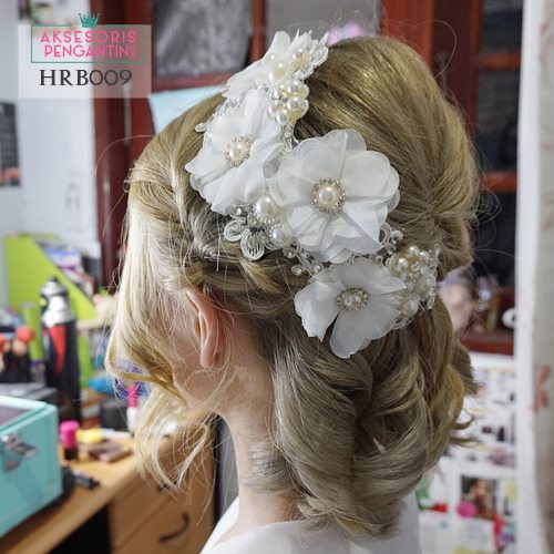 [BISA COD] HEADPIECE WEDDING AKSESORIS PENGANTIN HAIRPIECE PUTIH HRB009