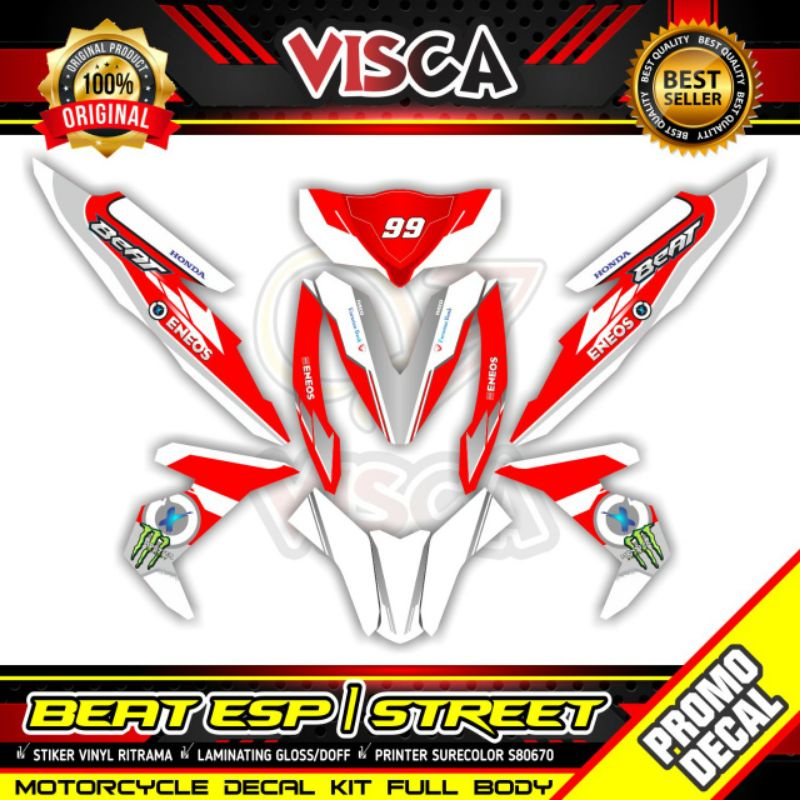 STICKER DECAL FULL BODY BEAT ESP STREET MERAH PUTIH