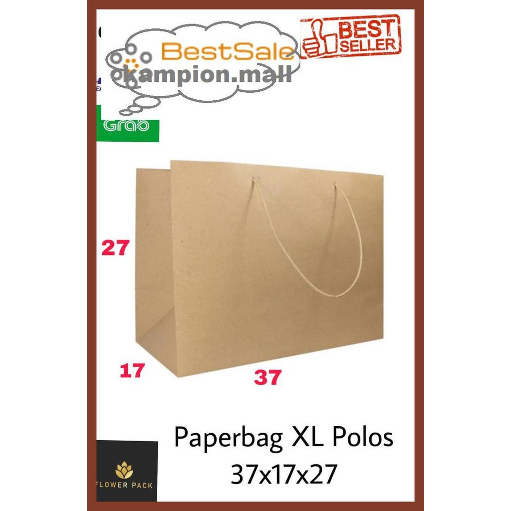 

Y7Tuut7- Paperbag Jumbo Xl 36X17X27 Polos Tas Kertas Goodie Bag Besar Shopping E46Et57-