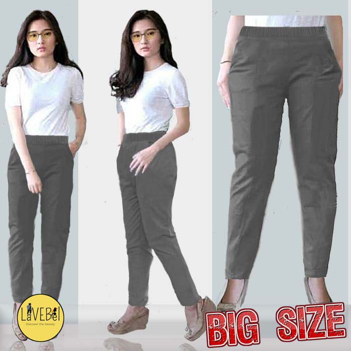 LVB Celana Jogger Wanita FIT JUMBO / Celana Panjang / Jeans / Ukuran Besar  Uk.L-XL-XXL-3XL-4XL