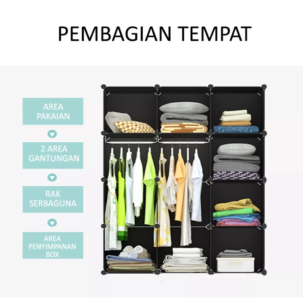 Segera Miliki!!! Lemari Pakaian Plastik Portable / Lemari Baju Serbaguna 6 pintu 10 pintu dan 12 Pintu Rak Serbaguna Rak Baju Animal Character