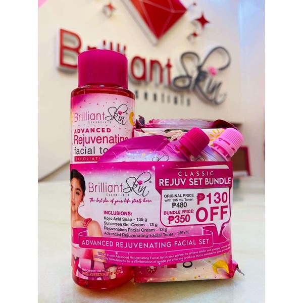 Paket hemat brilliant REJUVENATING toner uk 135ml,krim malam uk 13g, krim siang uk 13g & sabun uk 13
