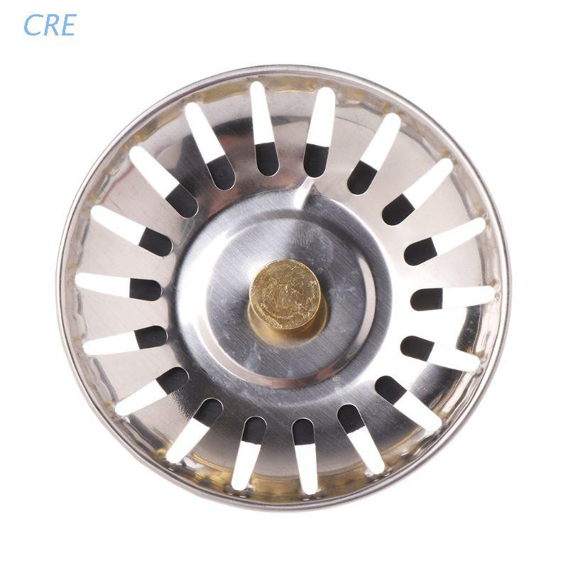 CRE  Kitchen Stainless Steel Basin Drain Dopant Sink Strainer Basket Waste Filter