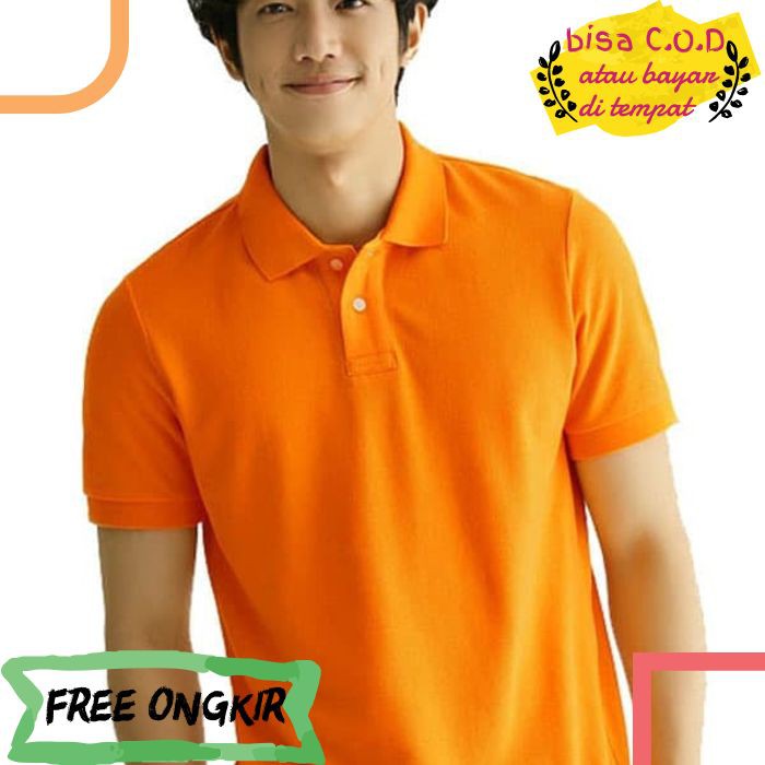 [COD]626 POLO SHIRT ORANGE OREN DISTRO KAOS BAJU KERAH PRIA WANITA PERSIB BANDUNG BOBOTOH