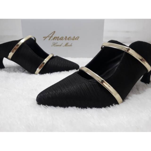 Sepatu / Heels Stripe gold bracelet women shoes - WS.01