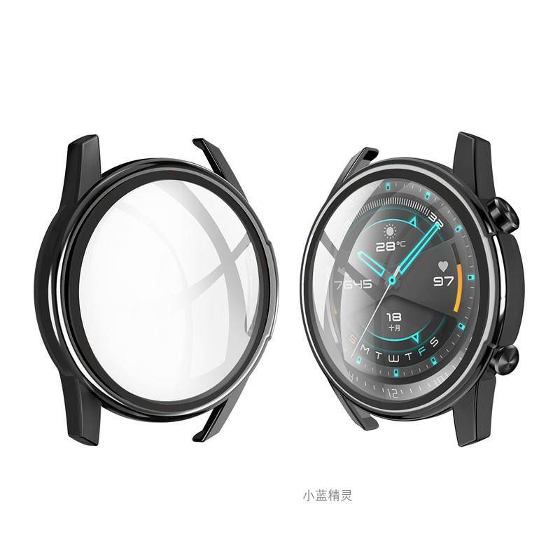 Pelindung Layar Tempered Glass Bumper Full Cover Untuk Huawei Watch 3 Pro 46mm / 48mm