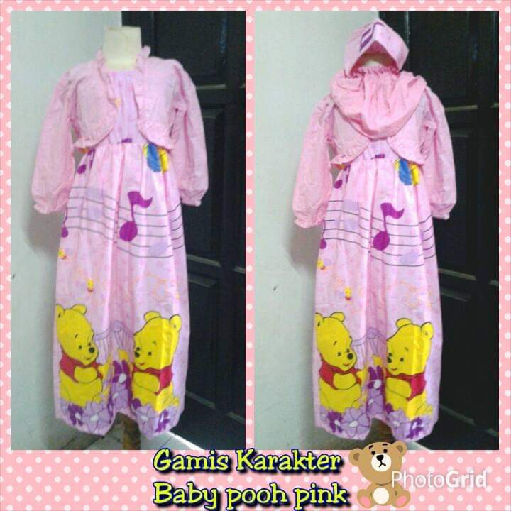Gadisshop CUCI GUDANG gamis anak BABY POOH gamis murah gamis anak gamis murmer