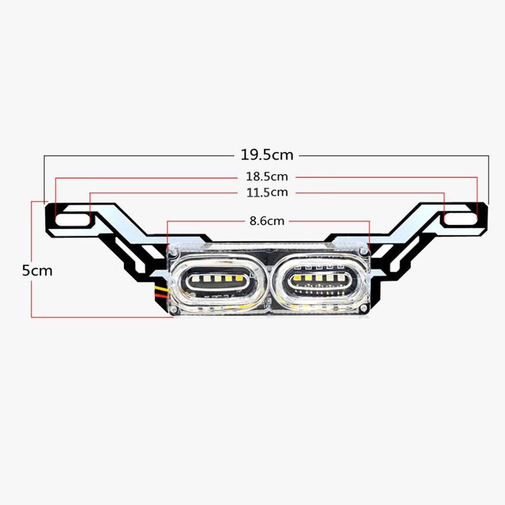 Lanfy Lampu DRL Motor RGB DC 12V Stop light LED Flash Strobo Lampu Plat Nomor