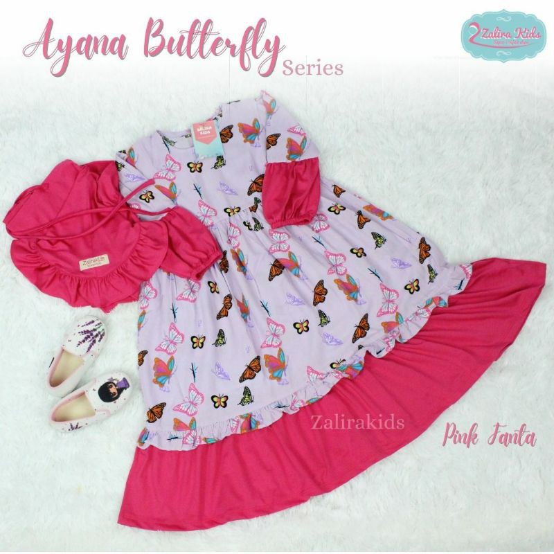 GAMIS AYANA ORI BY ZALIRA KIDS| GAMIS ANAK AYANA BUTTERFLY USIA 0-4 TAHUN| ZALIRA KIDS