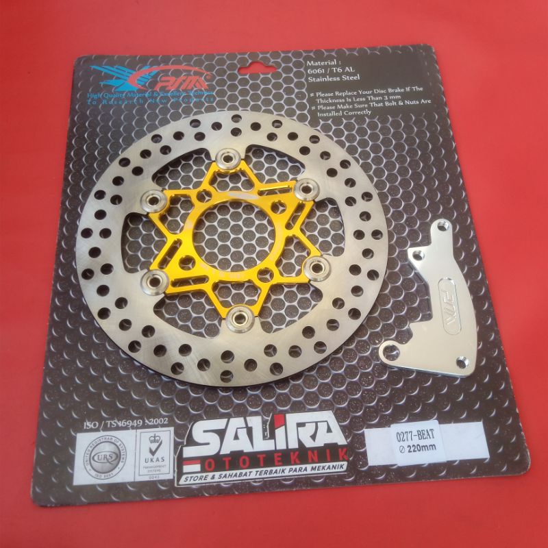 Disc Disk Piringan Cakram Depan Beat PSM + Bracket 220 MM