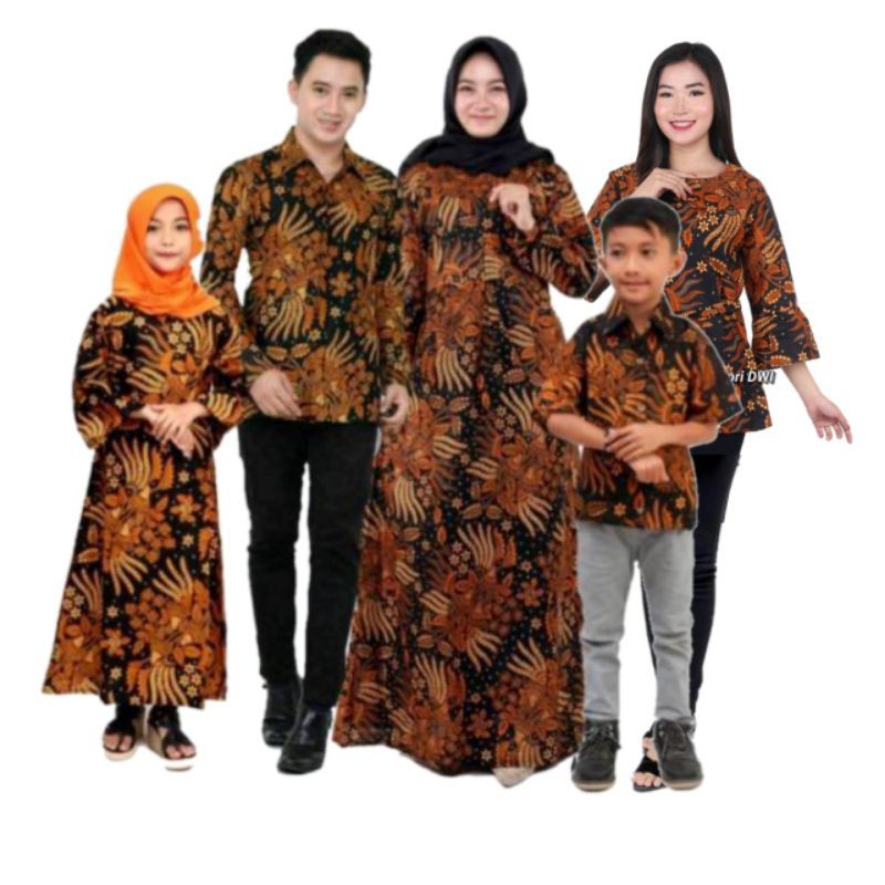 BISA PISAH BATIK COUPLE KELUARGA SANIA RUFFLE ORI NDORO NDORO JOWI MOTIF manggar coklat