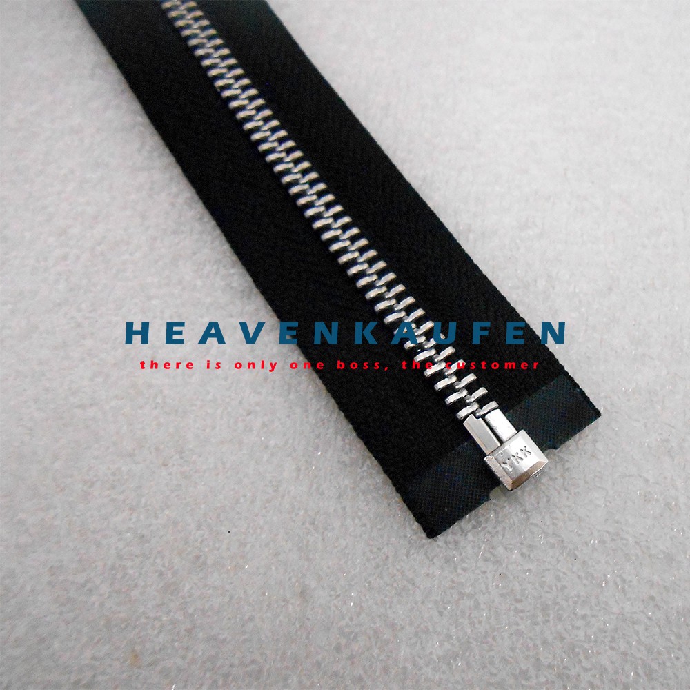 Resleting Zipper 50 cm YKK Gigi Besi Hitam - Silver Bolak Balik