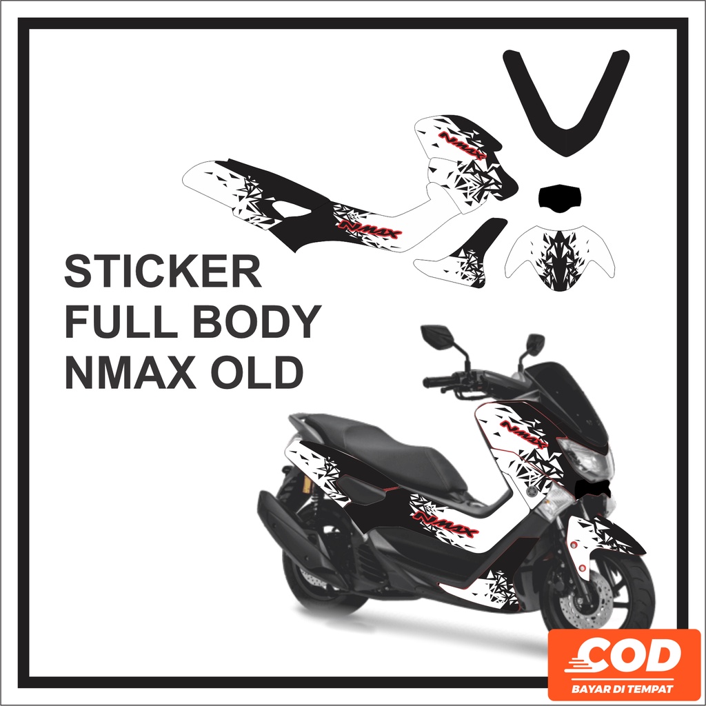 Sticker Yamaha NMAX Old Motif Hitam Putih Variasi Sticker Fullbody