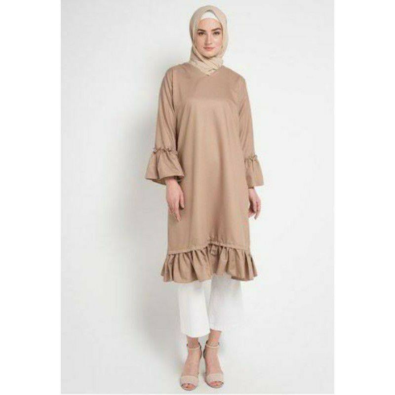 Tunik Terbaru 2021 Premium Import Bangkok Busui Putih Hitam Polos Katun Rayon Murah Atasan Bigsize