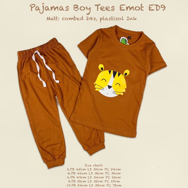 Setelan Anak Pajamas Boy Tees Emot ED9 Original Pineapple Kaos Anak Super Premium