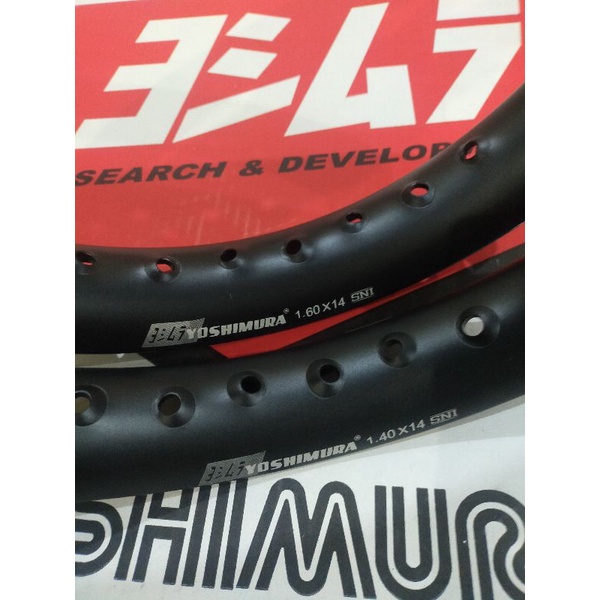 VELG YOSHIMURA U SHAPE 140 + 140 RING 17 BLACK ISI 2 VELG YOSI