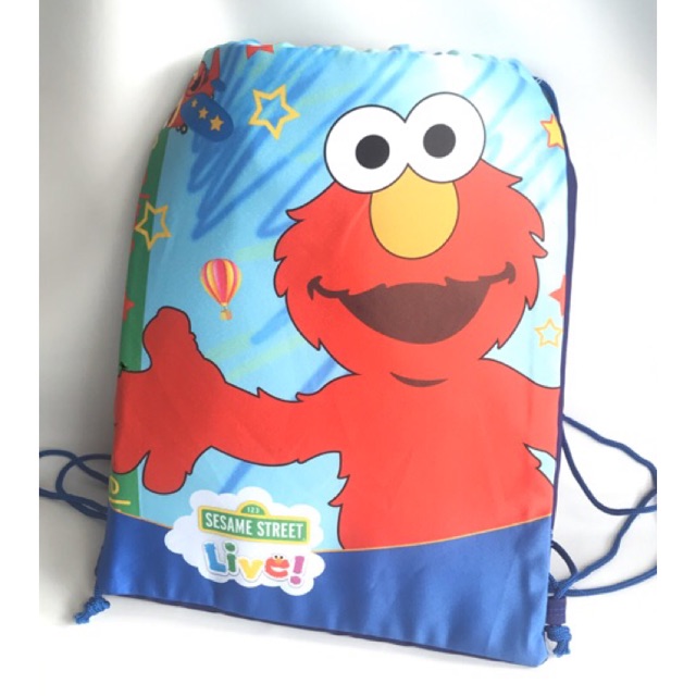 Tas ransel anak sekolah serut / sling bag  tk - sd -smp / sport bag  elmo cookie