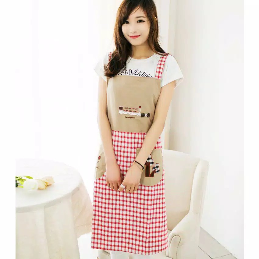 Apron Celemek Kain Katun Celemek Masak Apron Masak Korea Home