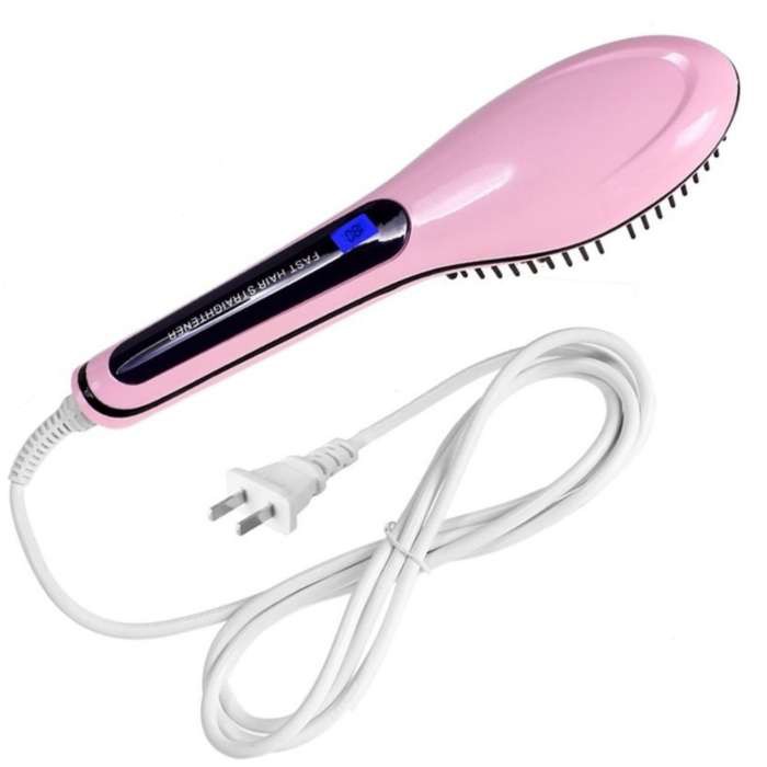 Catok Sisir Rambut HQT-906 Catokan Sisir Rambut LCD Pelurus Fast Hair Brush Straightener