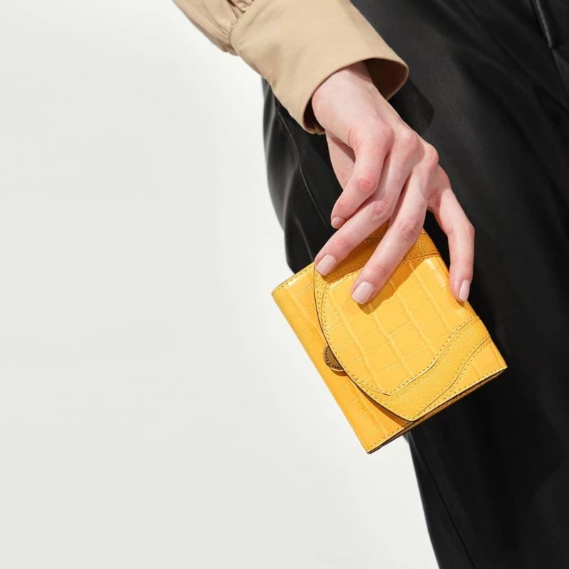 3.3 SALE | CK Croc-Effect Push-Lock Mini Wallet