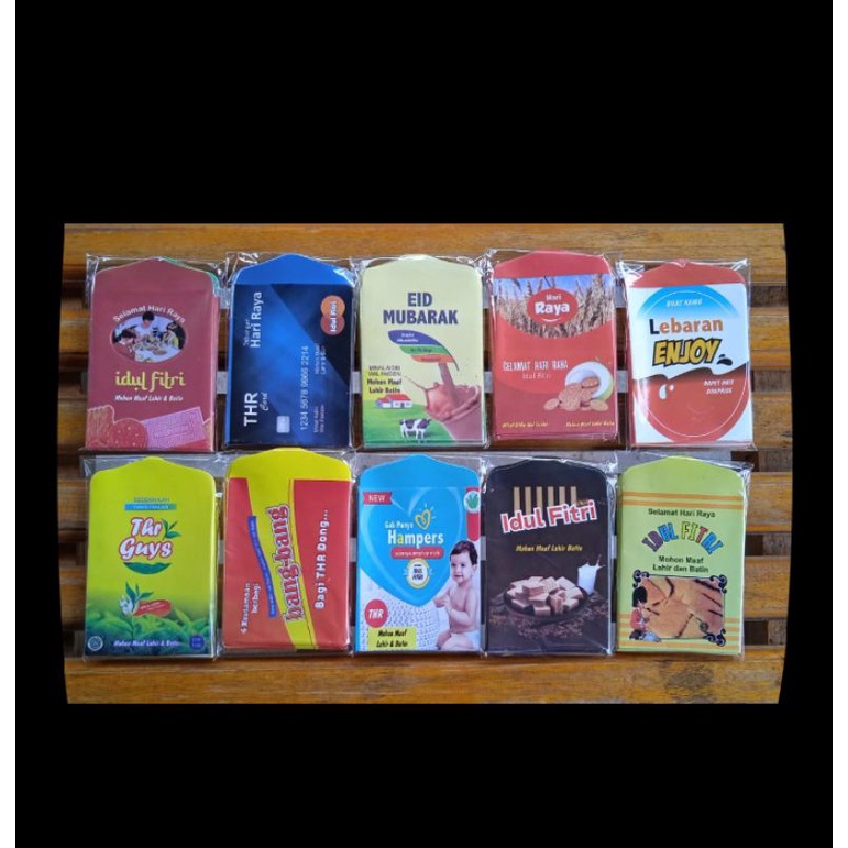 

AMPLOP LEBARAN MOTIF SNACK /JAJAN ISI 10 PCS